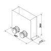 Fém csatlakozó doboz padlóba 300x100mm/2xDN75 90° Dalap Flexitech