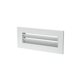   Aluminium szellőzőrács fehér polimer bevonattal mennyezeti elosztódobozhoz, 200x55mm