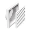 Műanyag rács 186x186mm/DN125 rovarhálóval és csőcsonkkal fehér