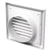 Műanyag rács 186x186mm/DN125 rovarhálóval és csőcsonkkal fehér