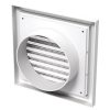 Műanyag rács 154x154mm/DN100 rovarhálóval és csőcsonkkal fehér