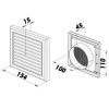Műanyag rács 154x154mm/DN100 rovarhálóval és csőcsonkkal fehér