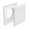 Műanyag rács 186x186mm/DN150 rovarhálóval és csőcsonkkal fehér